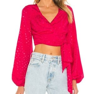 Majorelle Sharona Wrap Top in Pink
